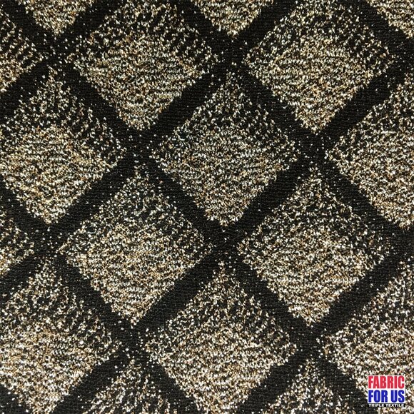 Natural Lurex Diamond Design Nylon-Spandex Stretch Fabric 58/60" Wide - Picture 2 of 4